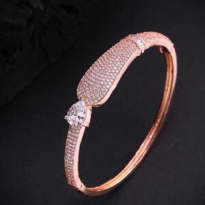Jeyaar Rose Gold-Plated American Diamond Studded Bracelet