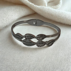 Rose Gold Plated Cut-Out Pattern CZ Bracelet – Elegant Designer Bangle for Women