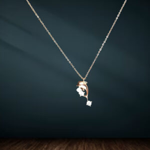 Elegant Gold-Plated Pendant Necklace with American Diamonds for Women and Girls | Stylish Daily & Party Wear Jewellery