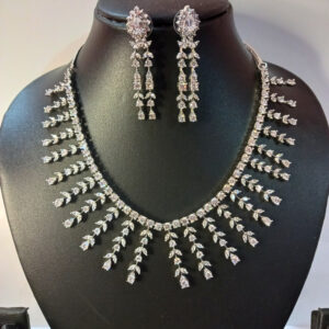 Radiant Cascade American Diamond Necklace Set
