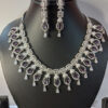Royal Plum Drop American Diamond Necklace Set